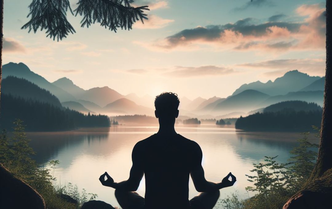 man sitting on floor being calm