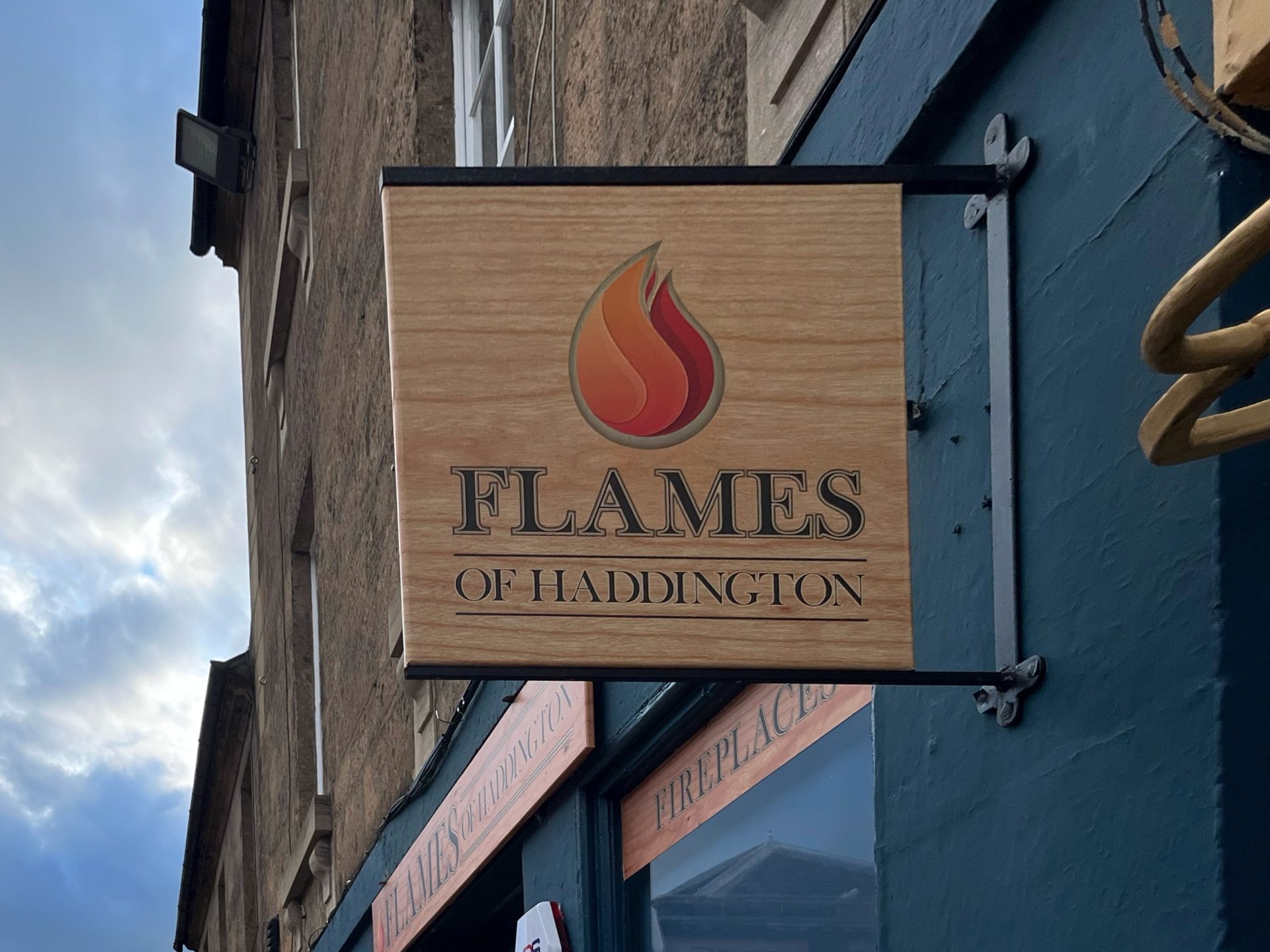 Flames of Haddington signage