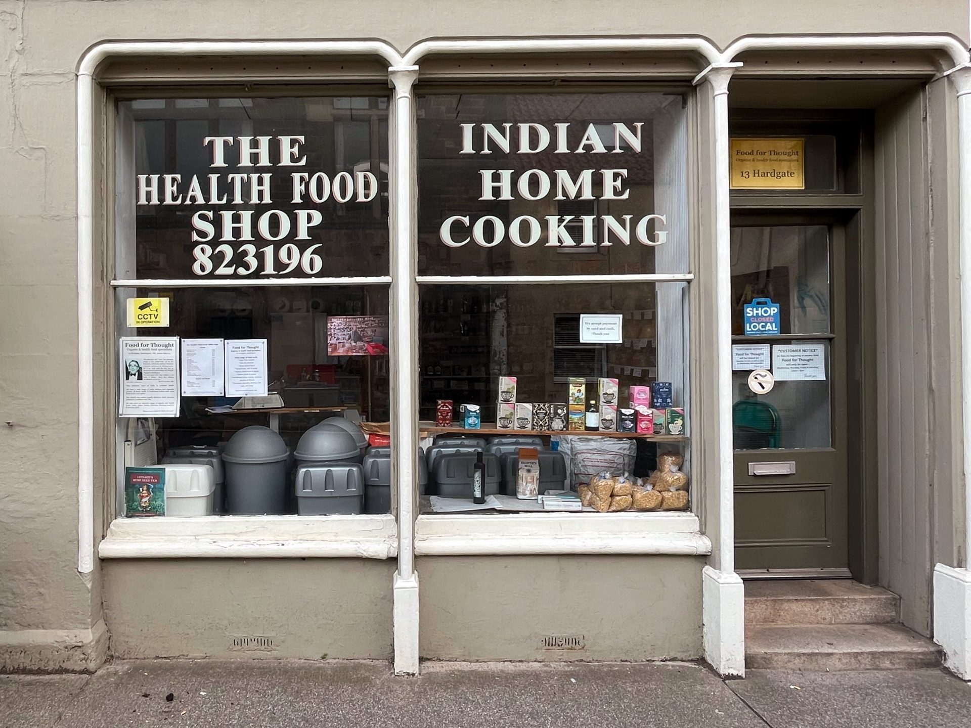 Shop front of Food for thought health food store