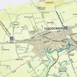 Map of walking paths in and nearby Haddington East Lothian