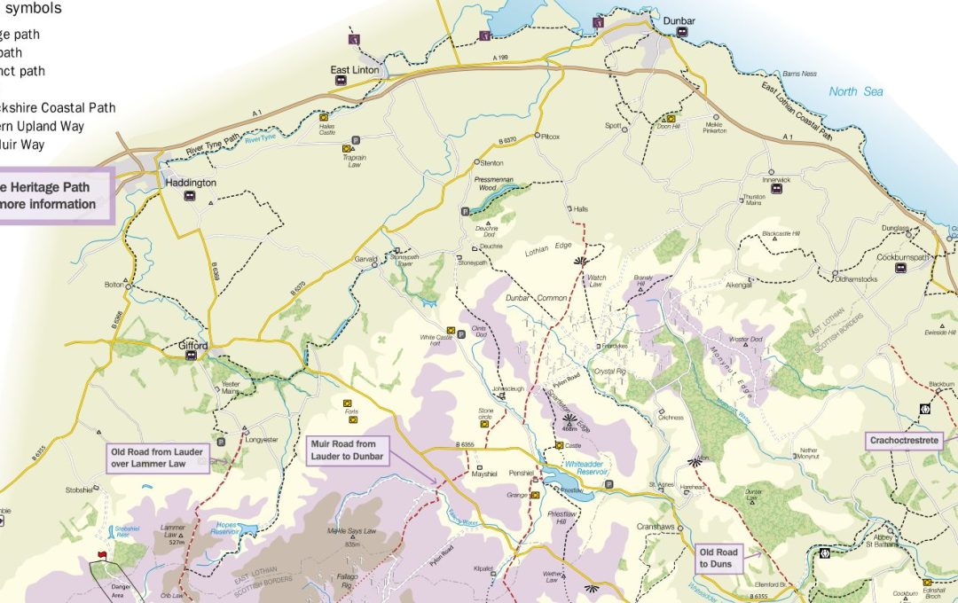 Map of walks in the Lammermuirs