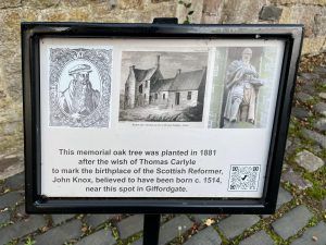 Plaque for John Knox Haddington